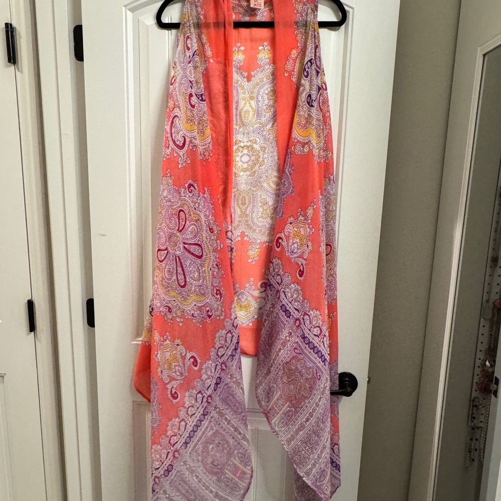 Theodora & Callum Coral and Lavender Vest/Scarf Festival Cottagecore Fairy